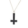 Zac's Alter Ego Upside Down Enamel Black Cross Pendant on