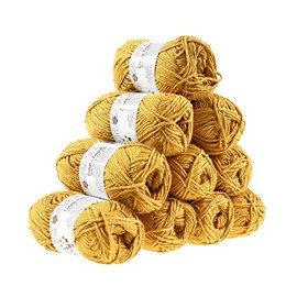 10 x 50 g Knitting Yarn Yellow Linen Touch # 190