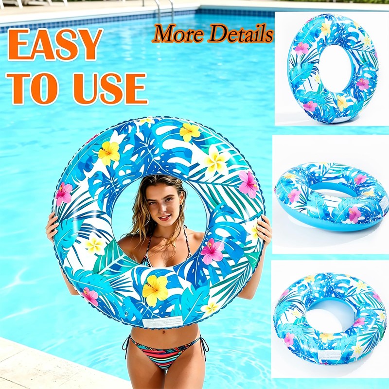 4 pcs Large Luau Pool Floats Inflatable Floaties Rings for