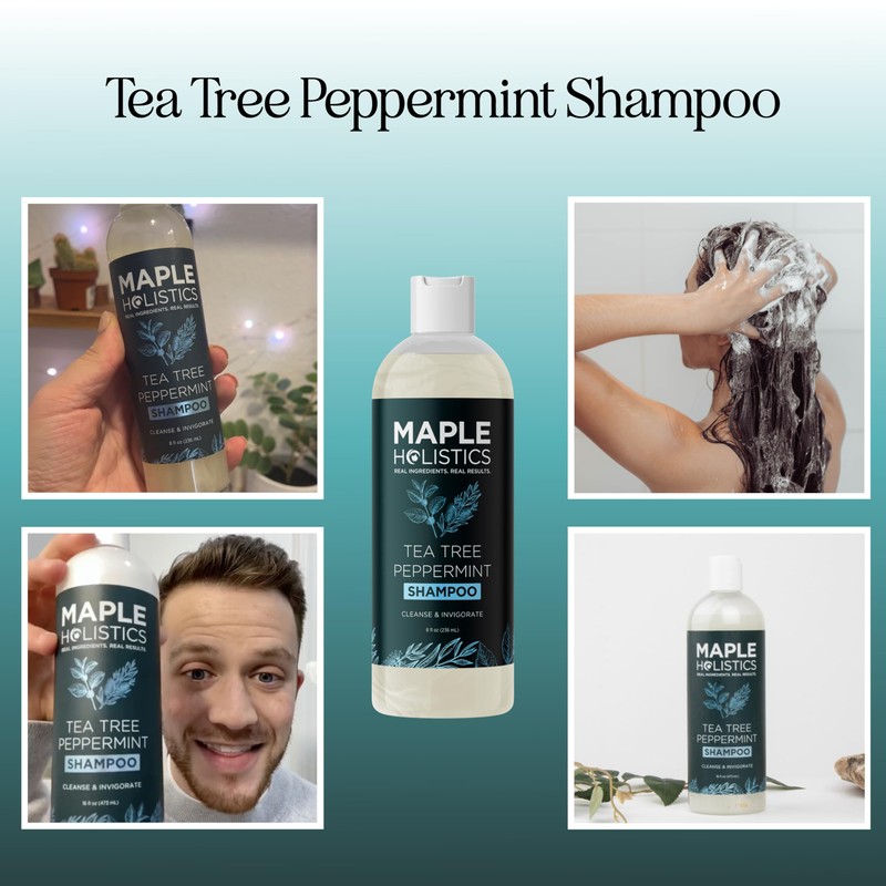 Rosemary Tea Tree Mint Shampoo - Clarifying Shampoo for Build