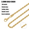 Fiusem Gold Plated Chain Necklace for Men, 3mm Mens Chain