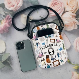 AKTAP Prejudice Merch Gifts Jane Austen Mini Shoulder Bag, Literary Gift, Pride 1813, Shoulder Bag for Book Lovers, Gifts, beige