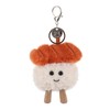 Apricot Lamb Salmon Sushi Cute Keychain, Soft Stuffed Plush Keychain