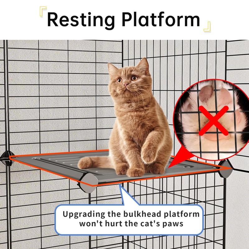 Oneluck Cat Cage Indoor with Litter Box 2-Tier DIY Cat