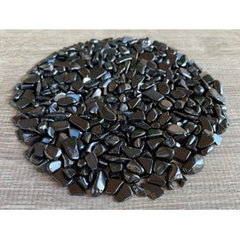 Shungite Chips – Natural Mini Shungite Stones, Crushed Undrilled Shungite, Semi-Tumbled Genuine Shungite (1/4 lb)
