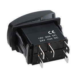 Weasch Interior Light Rocker Switch, On Off SPST 5 Pin Latching Switch, 20A 12V 10A 24V, with Jumper Wires for Car Boat Truck Trailer, Blue