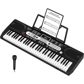 GARVEE 61-Key Electric Piano Keyboard with 200 Timbres, 3 Teaching Modes, USB MIDI, and Detachable Microphone; Perfect for Beginners and Suitable for Home & Outdoor Use with Rich Music Selections. - Style: 61-Key