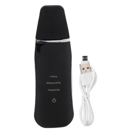 Face Skin Scrubber USB Rechargeable Peeling Machine Ultrasonic Exfoliating SkinCare(Black )