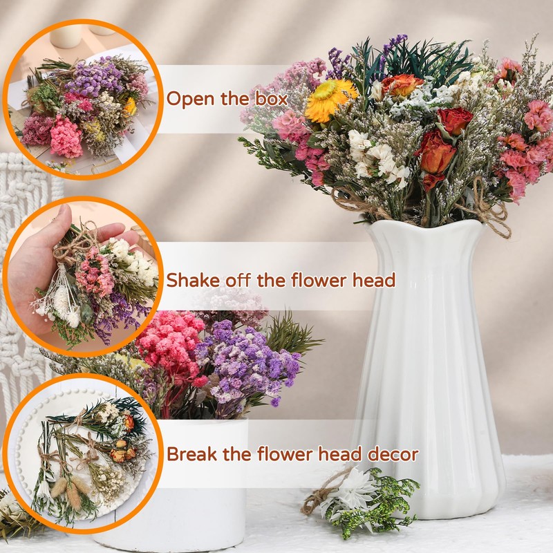 WGXX 12 Pack Dried Flowers for Vase Various Mini Bouquet