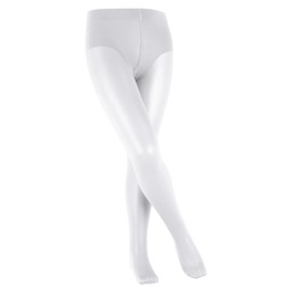 FALKE Unisex Kinder Strumpfhose Pure Matt 30 DEN K TI transparent einfarbig 1 Stück, Weiß (White 2209), 122-128