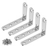 Anstore Set of 4 Stainless Steel Angle Connectors, 125 x