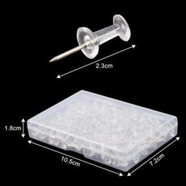 Push Pins 200 Pieces Push Pins with Handy Storage Box, Transparent Push Pins for Bulletin Board, Cork Board, Maps, Photos and Crafts, Ideal for Home, Office and Creative Projects