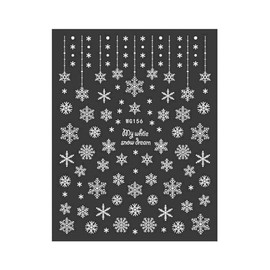 Generic White Snow Christmas Nail Sticker Reindeer Snowman Santa Sleigh Tree Wg156 Nail Wraps Art Stickers Manicure Supplies for Women for Home Nails Full Long Lasting Easy Apply and Remove