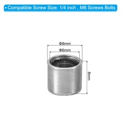 PATIKIL M6 Steel Spacers, 12 Pcs Metal Spacers Steel 6mm ID x 8mm OD x 8mm L Carbon Steel Spacer Screw Standoff Round for 1/4in or M6 Screw Bolts