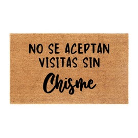 No Se Aceptan Visitas Sin Chisme Doormat – Funny Spanish Quote Felpudo, Welcome Home Decor, Welcome Mat for Front Door