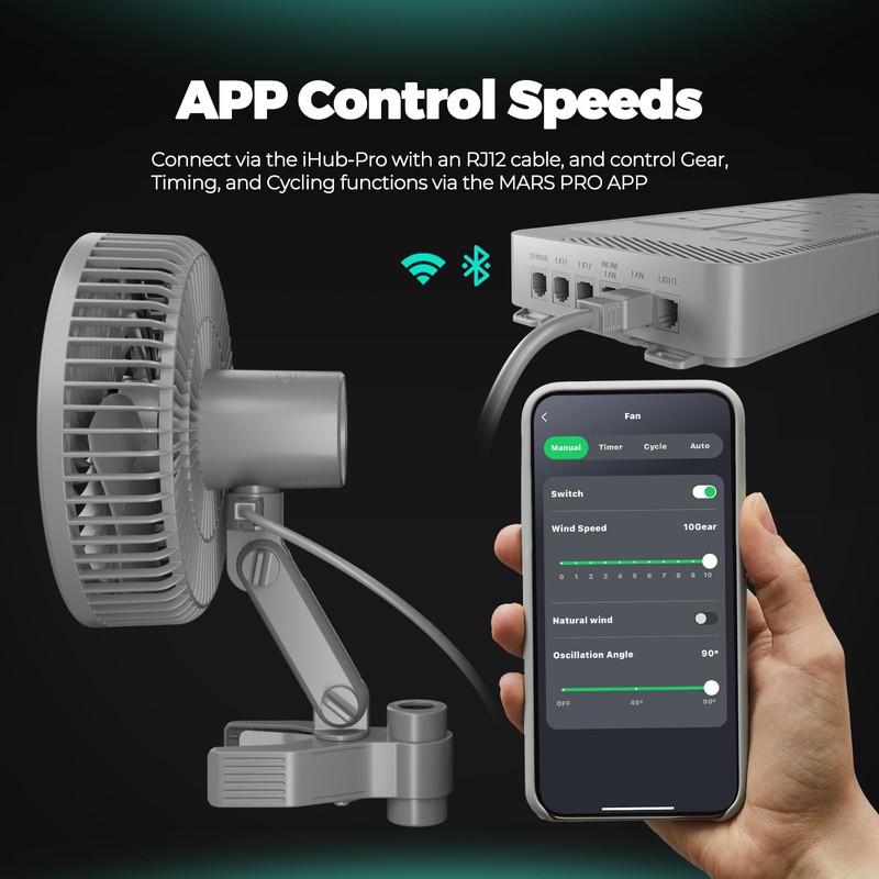 MARS HYDRO Updated 2-Pack M6 Grow Tent Fan, A powerful