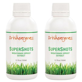 Dr Wheatgrass (Pack of 2) Supershots(30 Day Supply) - Wheatgrass Extract in a Bottle, Stronger Than Fresh Wheatgrass Juice and Powder