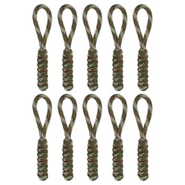 TIXIPEM Zipper Pull Replacement [10PCS] - Woven Paracord Pull Tab Extender Use for Luggage & Backpack & Jacket - [Dark Green]