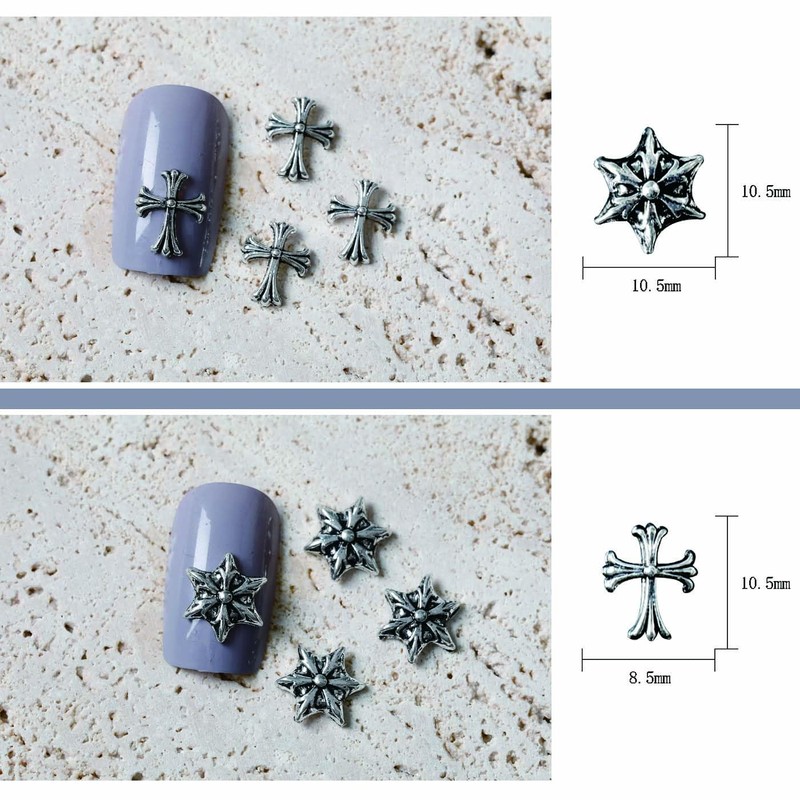 HUIKKJP ネイルアート 50個セット パンクネイルアートチャーム ネイルパーツ・メタルパーツ で構成された 3D リベット装飾部品ビンテージ レトロ ネイルデザインや