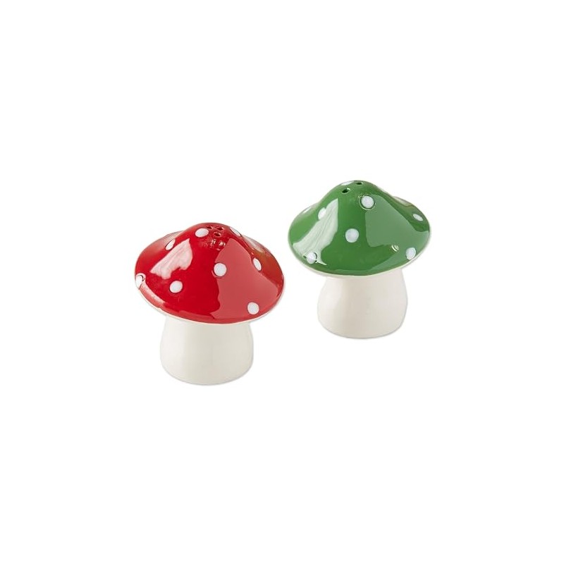Design Imports DII Ceramic Salt & Pepper Shaker Set, Mushrooms