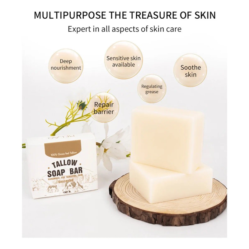 Jabón De Sebo Hecho A Mano, Limpiador Facial Y De