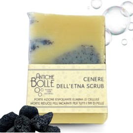 Antiche Bolle - Natural solid soap with olive oil and volcanic ash from Etna - Exfoliating and remineralising for all skin types - 100 g