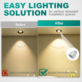 DiCUNO E26 to E26 Light Socket Extender, UL Listed, Heat-Resistant Ceramic Medium Base Extension Adapter for Recessed Fixtures, 6-Pack