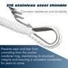 PropelTech Anchor Rope Braided Anchor Line(White, 3/8" x 100') Premium