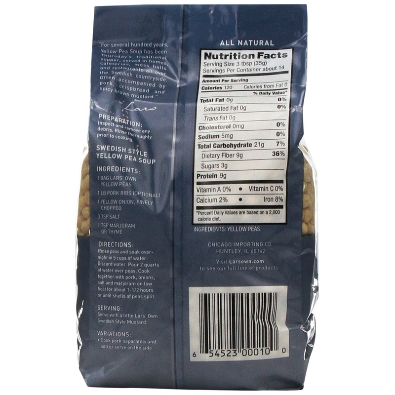 Lar's Own Peas Yellow, 18-Ounce (Pack of 6)