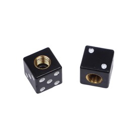 4pcs Car Tire Valve Aluminum Alloy Dice Valve Cap Dust Cover Dust Cap Valve Core Cover Suitable for Car/Truck/Off-Road Car/Motorcycle/Bicycle (Black)