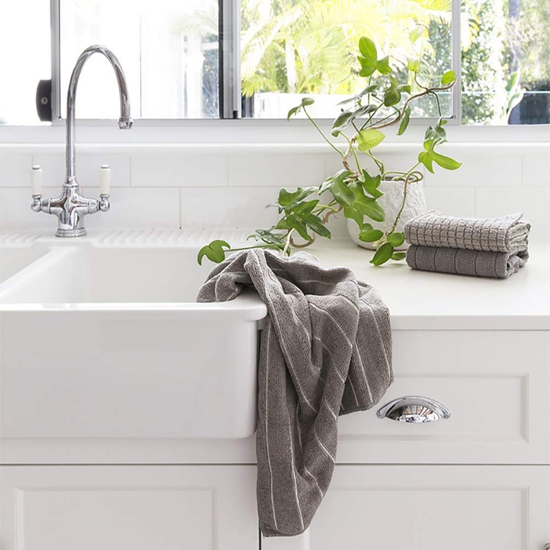 Bambury Microfibre 3 Piece Kitchen Tea Towel Set, Grey, MFKTTSGRE