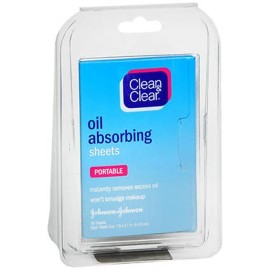 Clean & Clear Oil Absorbing Sheets Instantly Removes Excess Oil Portable 50 ct