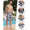 LISAINMAY Cow Print Mens Swim Trunks with Compression Liner Swimming