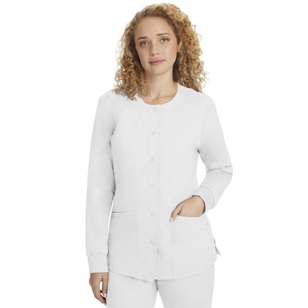 Healing Hands Women's Snap Front Scrub Jacket Daisy 2-Way Stretch
