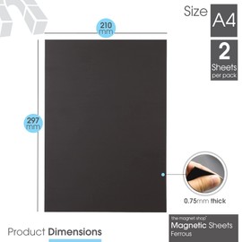 WarMag Rubber Steel Sheets | Soft Metal Sheet (Ferrous) for Wargaming Miniatures, Magnetic Display or Hobby Purposes (0.75mm Thick, A4 (30 x 21cm) Single Sheet)