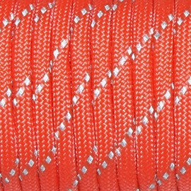 1pcs 550 Reflective Paracord 7 Core Parachute Cord 100FT Strand for Buckles Bracelet Orange Red(Orange Red)