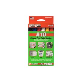 U-Mark A10 Paint Marker 6 pack Black/Blue/Red/White/Yellow/Orange 10150