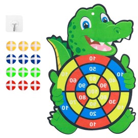 Kids Dart Board, 3-8 Year Old Boys Outside Toys, 41.5x29cm/16.3x11.4in Magnetic Dart Board with 12 Sticky Balls, Dinosaur Toys Suitable for Boys for Birthday Gifts, Easter Gifts, Party Games for Kids