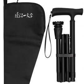 [Omiichi Tsuji] Wand, Foldable, Lightweight, Thick Cane, For Men, Women, Japanese Brand, Black, Suitable Height 5 ft 3.0 inches - 5 ft 3.9 inches (160 - 186 cm), BIWALONG Biwalong