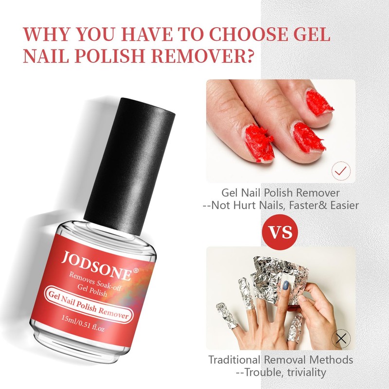 JODSONE Gel Nail Remover Quick Gel Nail Polish Remover, 3-5
