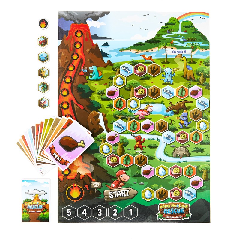 Baby Dinosaur Rescue Board Game - Cooperative Dinosaur Game for