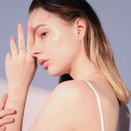 Teardrop Cremation Ring for Ashes - 925 Sterling Silver Urn Memorial Jewelry for Women With Opal (Size 9)