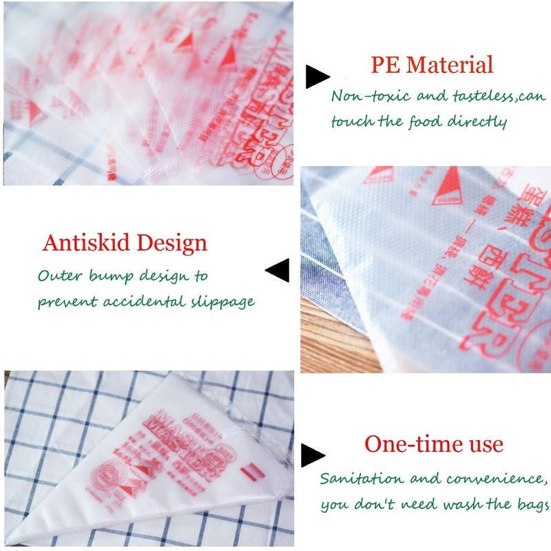 SelfTek 100Pcs Disposable Pastry Bags Icing Piping Baking Decoration Tools