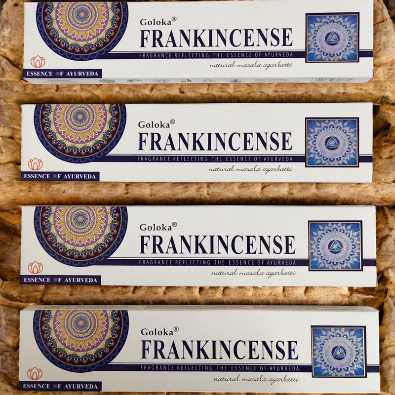 Goloka Frankincense Incense Sticks, 15g x 4 Packs, Essence of