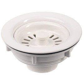 Laguna Brass 6120WT RV/Motorhome Kitchen Sink Strainer with Removable Basket, White Finish