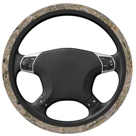 Steering Wheel Cover, Retro Wildflowers Flowers Steering Wheel Cover for Women Men Universal 15 Inch Steering Wheel Protector Fit Auto SUV Sedan Vans Trucks