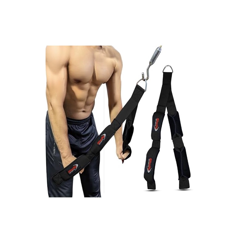 Shelly Triceps Rope Gym Cable Machine Attachments with Carabiner Anti-Slip