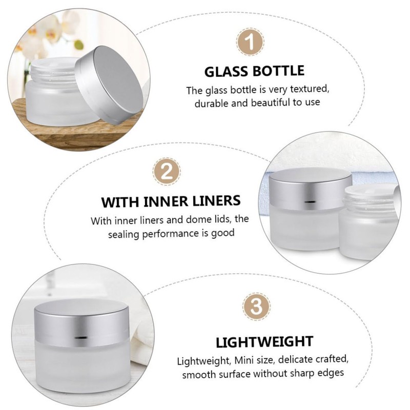 minkissy Compact 8 Pack Glass Jars Sample Jars Cosmetic Containers