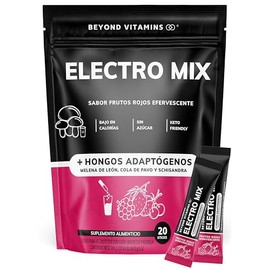 Electrolitos Con Hongos Adaptgenos Sin Azcar En Polvo Beyond Vitamins  Hidratacin Baja en Caloras, apto dieta Keto  Sabor fresco y vibrante para una  