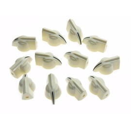 Dopro Pack of 12 Raised Vintage set screw Guitar AMP Chicken Head/Effect pointer Knob Ivory